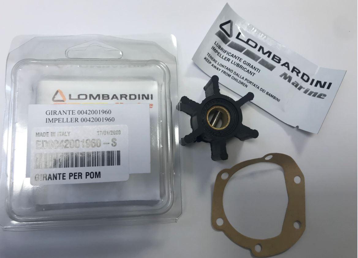 Girante - Impeller / Turbine 6 pales pour pompe eau mer Johnson CHD 08-810B - LOMBARDINI LDW1503M LDW2004M LDW 2204M LOMBARDINI 4200196 ED0042001960-S