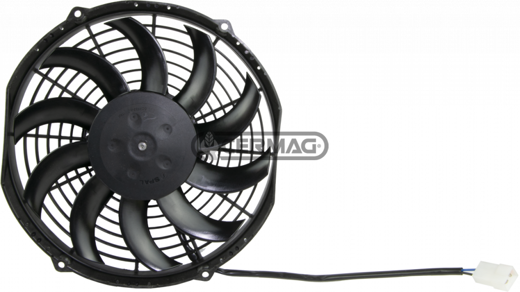 Ventilateur aspirant electrique 12V - Diametre externe Ø284,50mm - Ref. 05368 SPAL VA11-AP7/C57A OEM 0.010.2545.2 ; 001025452 ; 0.010.2526.2 ; 001025462 DEUTZ HURLIMANN LAMBORGHINI MASSEY FERGUSON SAME