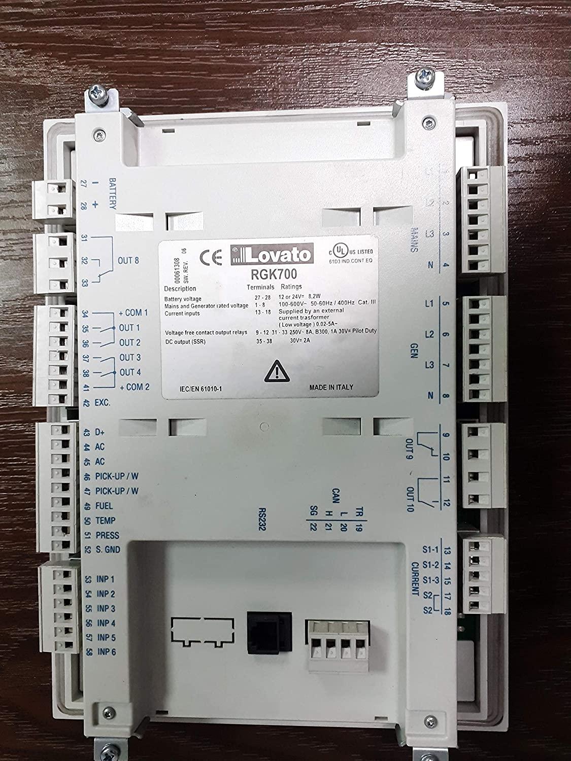 RGK700 LOVATO - Automate controle groupe électrogène lovato rgk700 - lovato rgk 700 / EAN13 : 8013975192146 / HS Code : 85389091