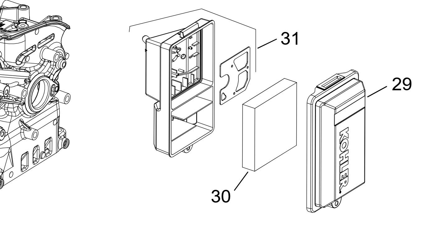 Filtre air complet KOHLER CH270-0055 REHLKO KOHLER 17 096 111-S + 17 083 28-S  + 17 094 72-S / COVER, AIR CLEANER + ELEMENT, AIR FILTER + BASE ASSEMBLY, AIR CLEANER
