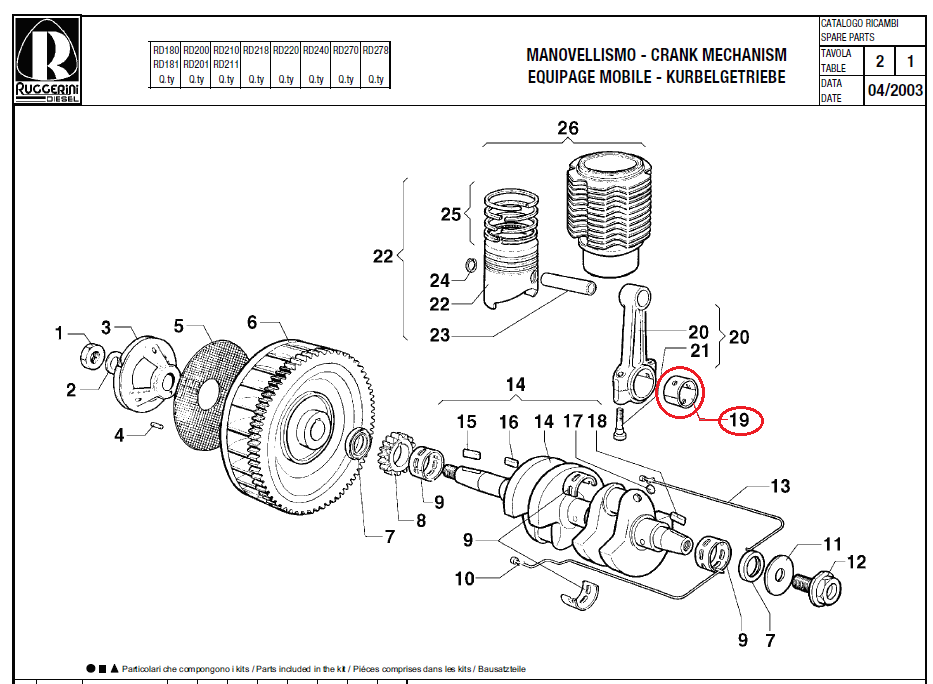 Coussinet bielle RD180 RD200 RD210 RD218 RD220 RD240 RD270 RD278 RD952 MD300 MD350 RUGGERINI 11LD522-3 12LD477-2 LOMBARDINI AD108 AD110 AD112 AD114 AD116 ACME [A26R038]