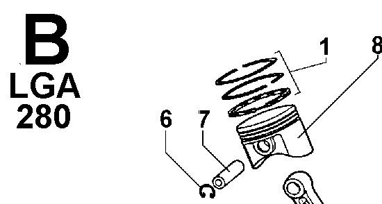 Piston complet moteur LGA280 LOMBARDINI 240 6501.408 / ED0065014080-S KOHLER