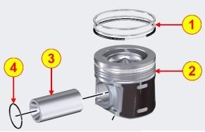 Piston complet KOHLER ED0065025960-S - Moteur KOHLER KDI3404TCR - Pièce moteur KOHLER Origine