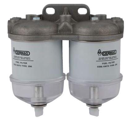 Support avec double Filtres Gasoil Universel Type CAV 296 (livré avec raccords) / CERMAG 11837