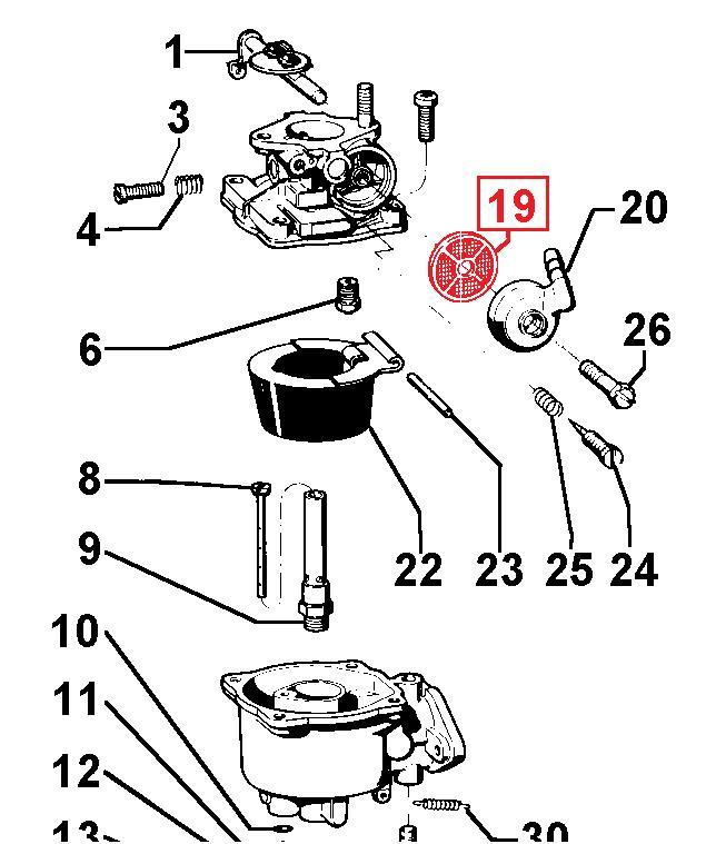 Filtre essence Carburateur DELLORTO FVCA2217 & FVCA2419 LOMBARDINI 3730.041 ; 3730041 ; ED0037300410-S ; DELLORTO 11830_00