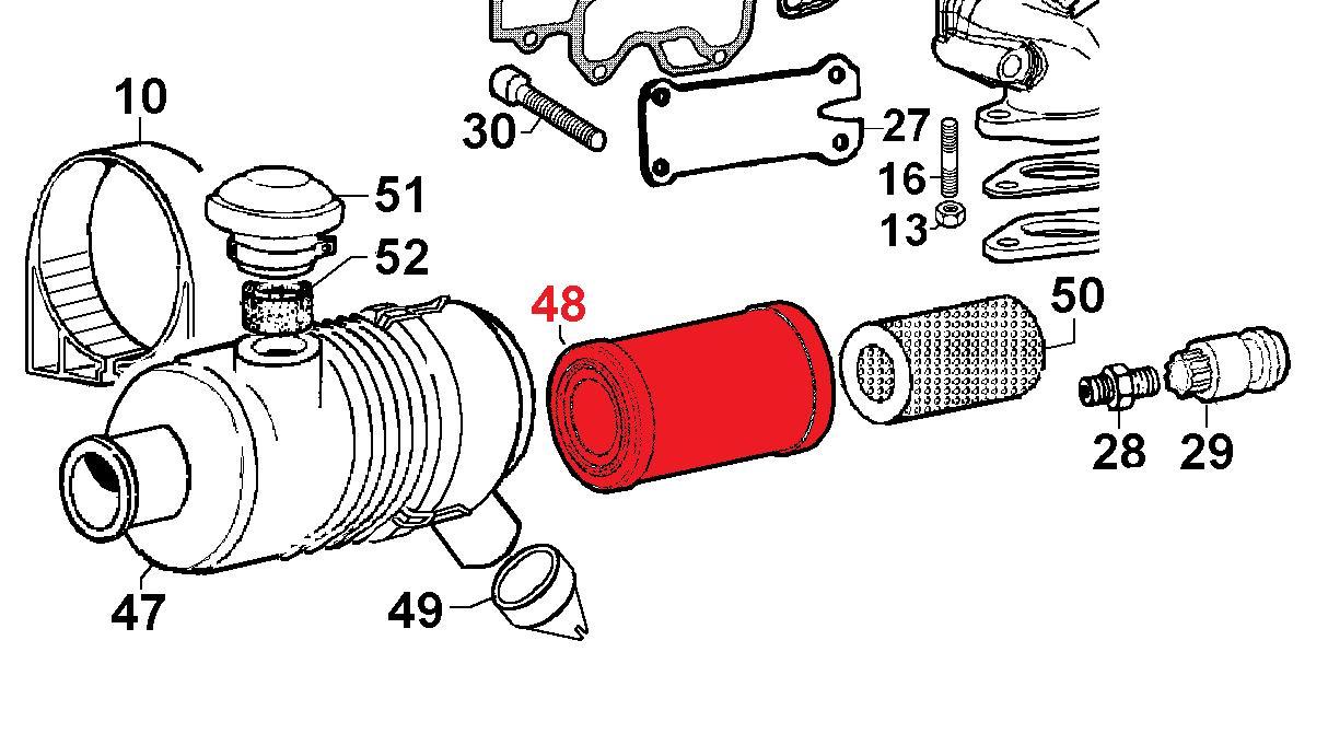 Cartouche Air  7'' LDW1503 LDW1603 LDW2004 LDW1204 LDW1404 11LD626-3 FOCS CHD LOMBARDINI KDI 1903TCR KDI2504TCR KOHLER (2175126)