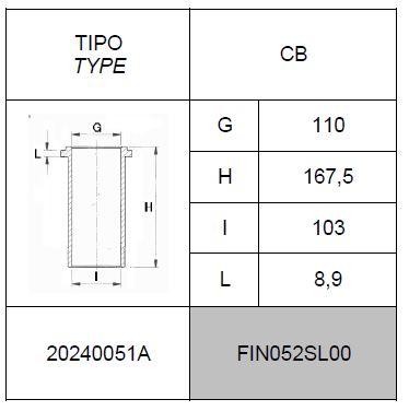 Cylindre RA292 RA392 HR192A HR292A HR392A FIN052SL00 FINIMPIANTI / 20240051A VM Motori
