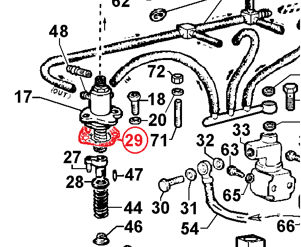 ED0045802300-S Joint pompe injection LOMBARDINI LDW1503 LDW1603 KDW1603 LDW2004 LDW2004/T LDW2204 KDW2204 LDW2204/T KDW2204/TKOHLER (Ex. 4580175 / 4580.175)