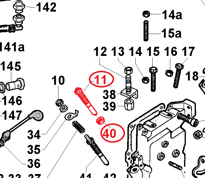 Cylindre de surcharge 2381015 + écrou 3240058