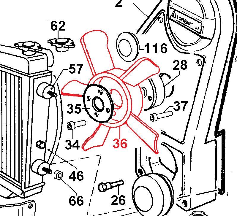 Hélice soufflante FOCS CHD LOMBARDINI Ø350 6 Pales (LDW602 LDW702 LDW903 LDW1003 LDW1204 LDW1404   CHD LDW1503 LDW1603 LDW2004 LDW2204) KOHLER KDI1903M 9718324 ED0097183240-S - 9718246