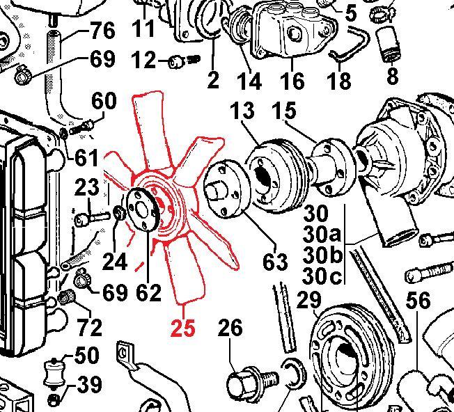 Hélice  LDW903 LDW1003 LDW1204 FOCS LDW1503 LDW1603 LDW2004 CHD LOMBARDINI KDW1003 KDW1404 KOHLER [9718326 - 9718251]