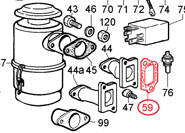 Joint bride filtre air 15LD225 15LD315 15LD350 15LD400 15LD440 LOMBARDINI 4490093
