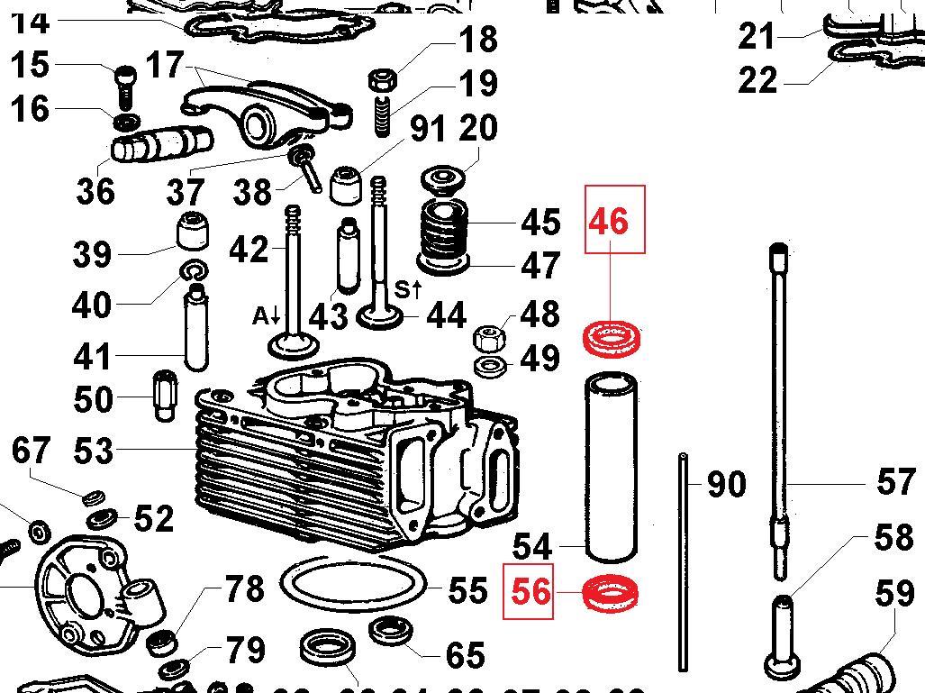 Joint tube 9LD561-2 9LD625-2 9LD626-2  10LD400-2 LOMBARDINI (Inférieur / Suppérieur) ED0047400240-S / 4740024