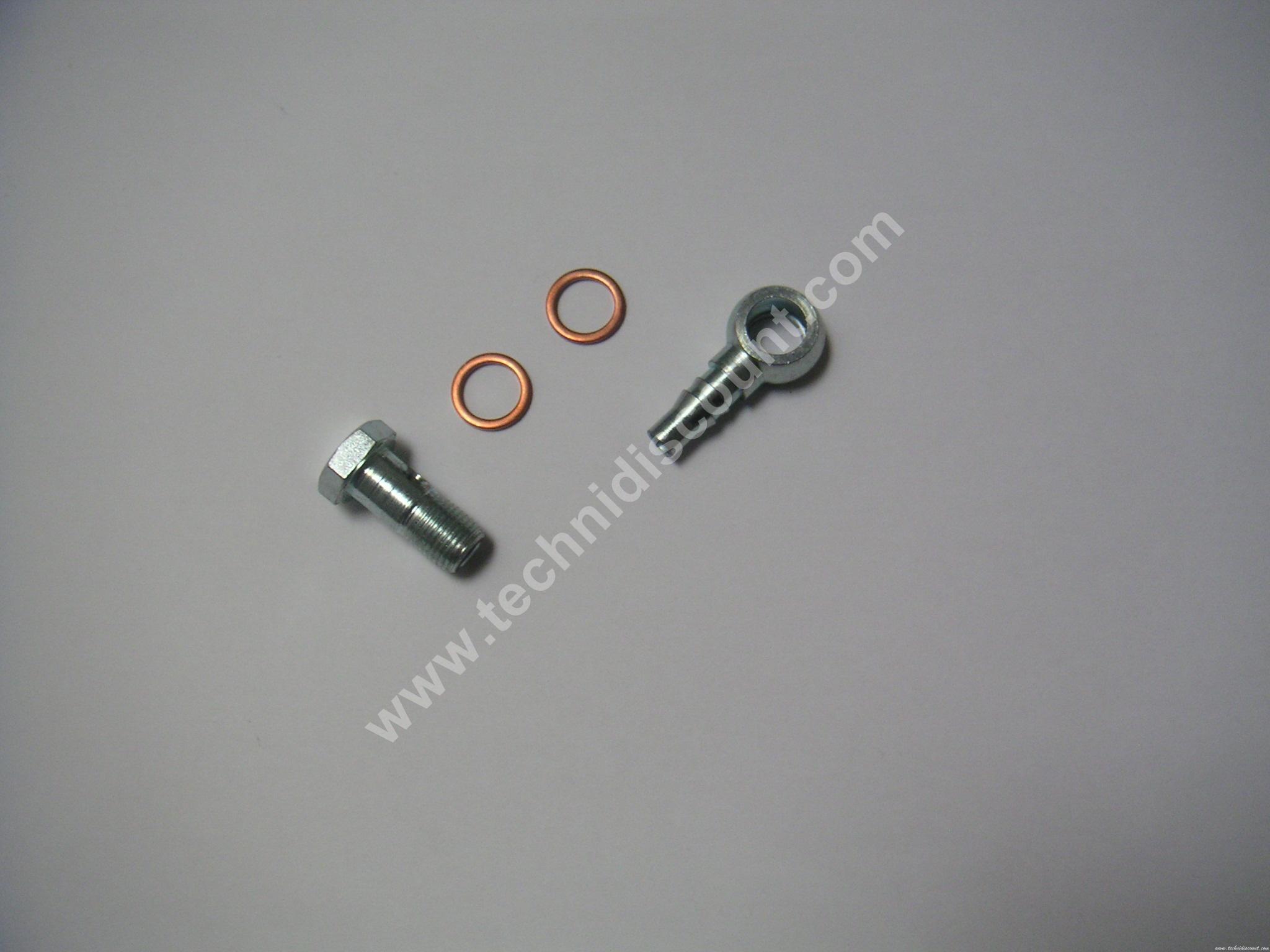 Vis banjo + Raccord banjo + Joints pour pompe alimentation LOMBARDINI (M10x1)