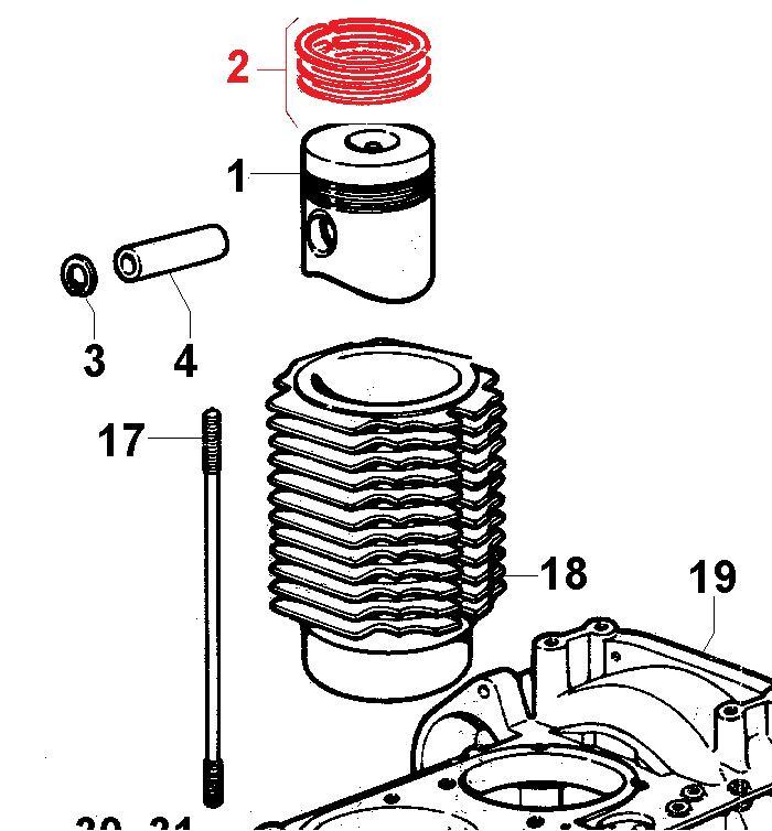Segments 9LD561-2 9LD560-2 12LD475-2 12LD477-2 LOMBARDINI 8211206 - RD210 RD220 RF90 RM90 RUGGERINI DD2603614010
