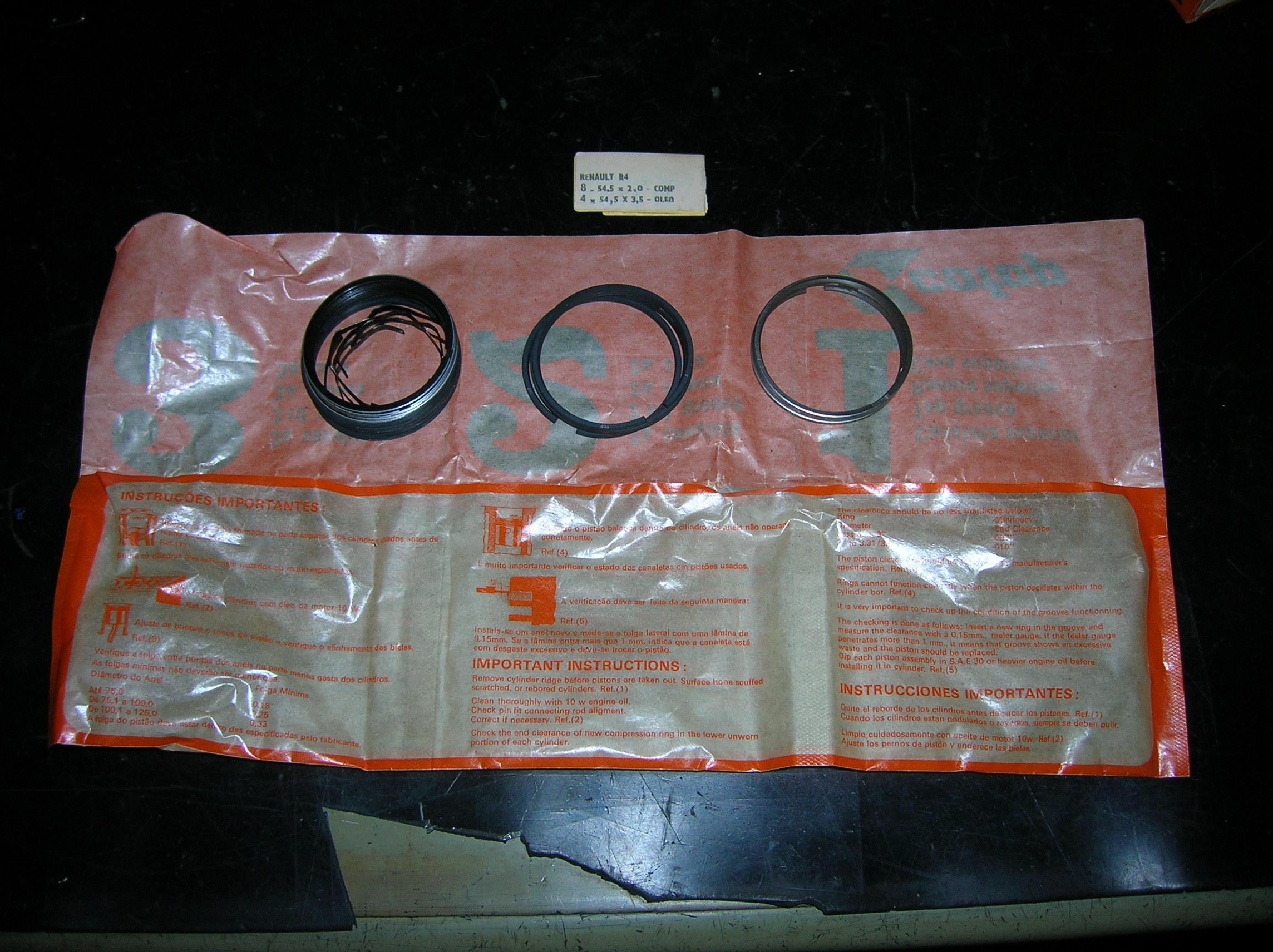 Segments RENAULT 4 - 4L (Ø54.50mm)