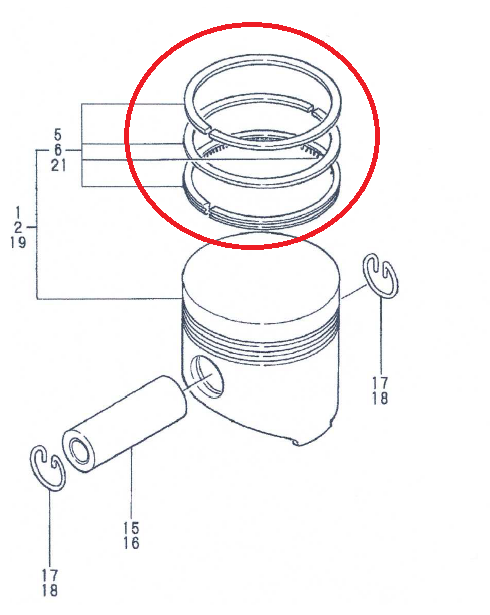 Jeu segments YANMAR 1GM 2GM 3GM YANMAR 721000-22500 Alesage Ø72.00mm
