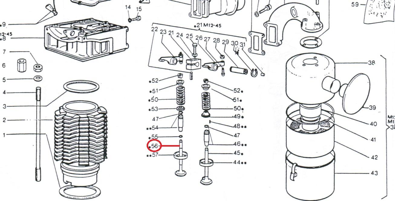 Soupape echappement RP170 RP380 CRD100 CRD100/2 P101 RUGGERINI 960-21 960R021 96021 960.21 ED00960R0210-S